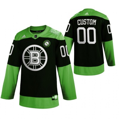Boston Bruins Custom Men's Adidas Green Hockey Fight nCoV Limited NHL Jersey